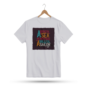 Men's Printed Round Neck Half Sleeve T- Shirt-A Smooth Sea Never Made