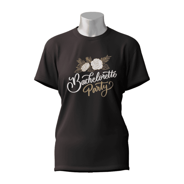 Female Printed Round Neck Half Sleeve T-Shirt-Bachelorette party