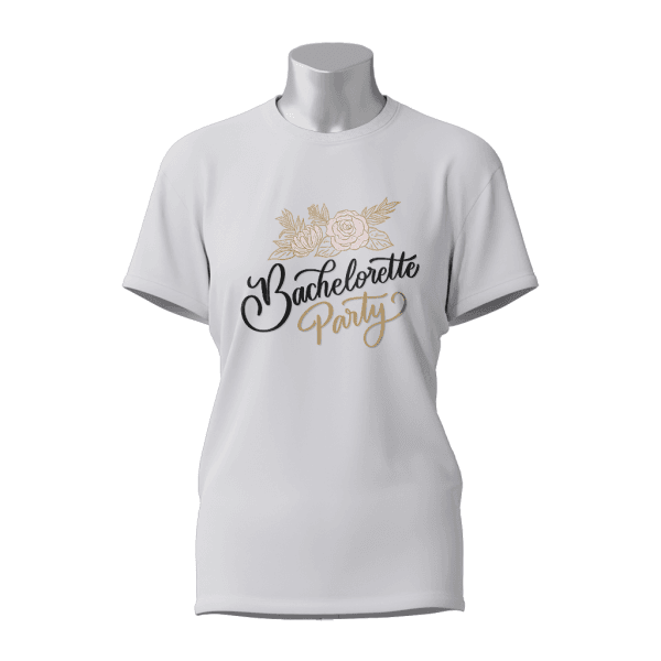 Female Printed Round Neck Half Sleeve T-Shirt-Bachelorette party