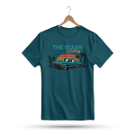 Men's Printed Round Neck Half Sleeve T- Shirt-Beach Summer Car