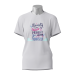 Female Printed Round Neck Half Sleeve T-Shirt-Beauty Begins The Moment You Decide To Be Yourself