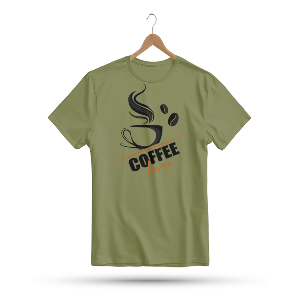 Men's Printed Round Neck Half Sleeve T- Shirt-Coffee Lover