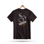 Men's Printed Round Neck Half Sleeve T- Shirt-Coffee Lover