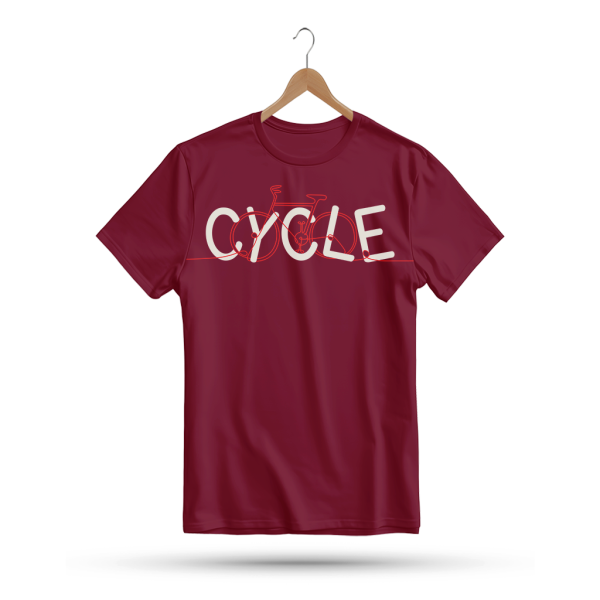 Men's Printed Round Neck Half Sleeve T- Shirt-Cycle