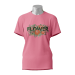 Female Printed Round Neck Half Sleeve T-Shirt-Flower