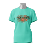 Female Printed Round Neck Half Sleeve T-Shirt-Flower