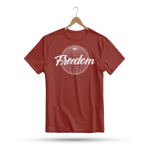 Men's Printed Round Neck Half Sleeve T- Shirt-Freedom World