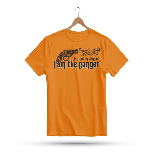 Men's Printed Round Neck Half Sleeve T- Shirt-I Am Not In Danger