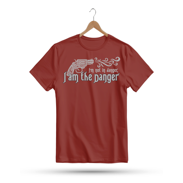 Men's Printed Round Neck Half Sleeve T- Shirt-I Am Not In Danger