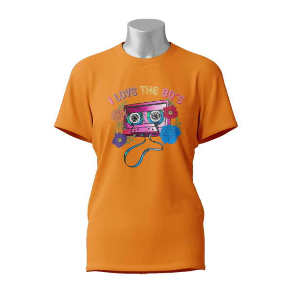 Female Printed Round Neck Half Sleeve T-Shirt-I Love The 80's