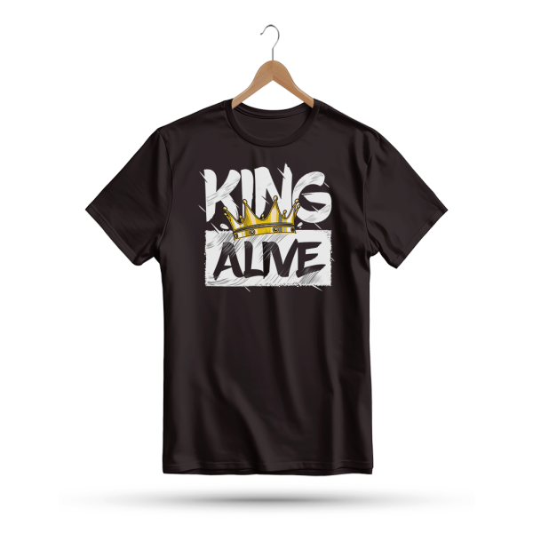 Men's Printed Round Neck Half Sleeve T- Shirt-King Alive