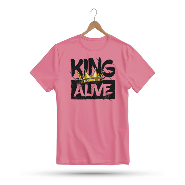 Men's Printed Round Neck Half Sleeve T- Shirt-King Alive