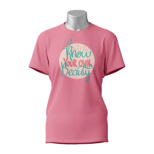 Female Printed Round Neck Half Sleeve T-Shirt-Know your own beauty