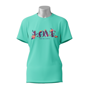 Female Printed Round Neck Half Sleeve T- Shirt-Love Has No Limits