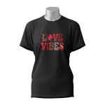 Female Printed Round Neck Half Sleeve T- Shirt-Love Vibes