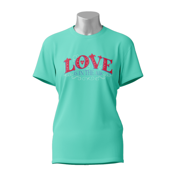 Female Printed Round Neck Half Sleeve T-Shirt-Love is end the air