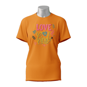 Female Printed Round Neck Half Sleeve T-Shirt-Love is kind