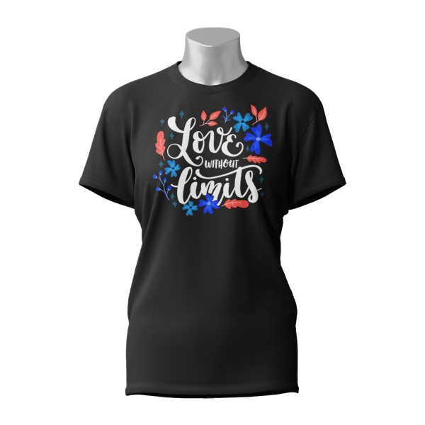 Female Printed Round Neck Half Sleeve T-Shirt-Love without limits