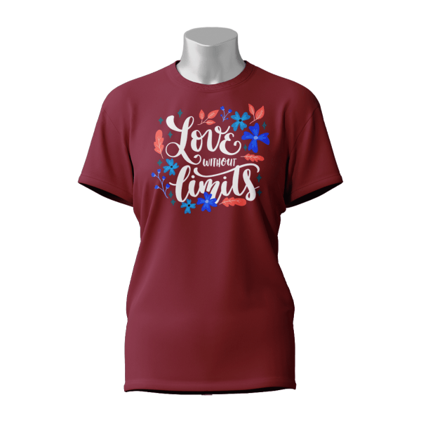 Female Printed Round Neck Half Sleeve T-Shirt-Love without limits