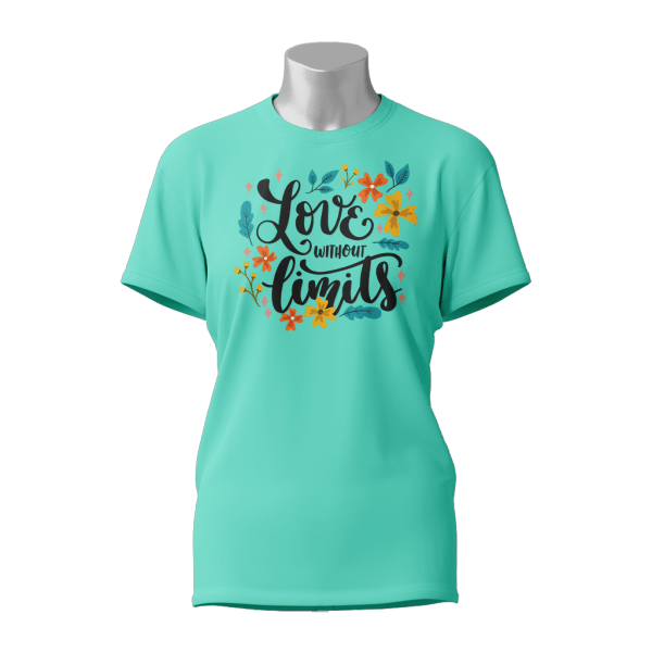 Female Printed Round Neck Half Sleeve T-Shirt-Love without limits