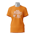 Female Printed Round Neck Half Sleeve T-Shirt-Marry me