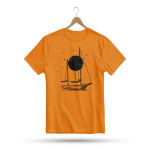 Men's Printed Round Neck Half Sleeve T- Shirt-Moon Boat