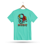 Men's Printed Round Neck Half Sleeve T- Shirt-Music