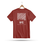 Men's Printed Round Neck Half Sleeve T- Shirt-NYC