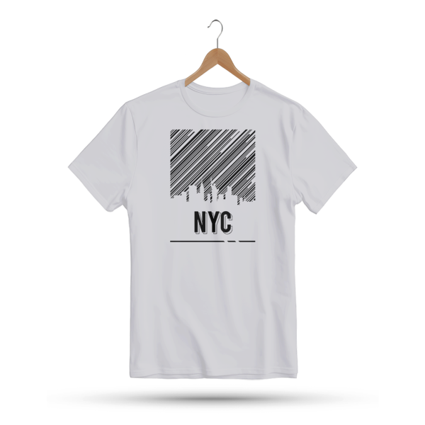 Men's Printed Round Neck Half Sleeve T- Shirt-NYC