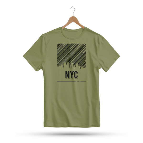 Men's Printed Round Neck Half Sleeve T- Shirt-NYC