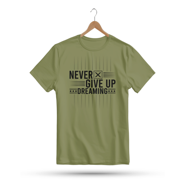 Men's Printed Round Neck Half Sleeve T- Shirt-Never Give Up