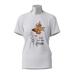 Female Printed Round Neck Half Sleeve T- Shirt -Never Hide Your Wings