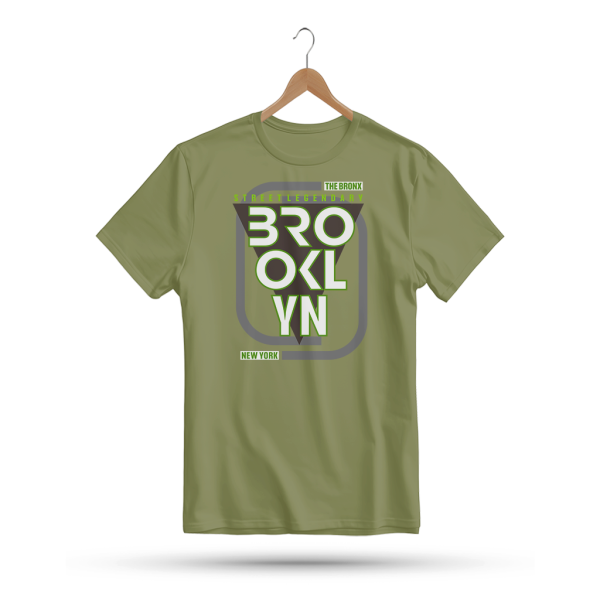 Men's Printed Round Neck Half Sleeve T- Shirt-New York Brooklyn