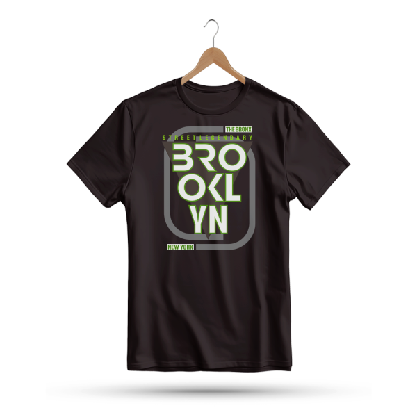 Men's Printed Round Neck Half Sleeve T- Shirt-New York Brooklyn