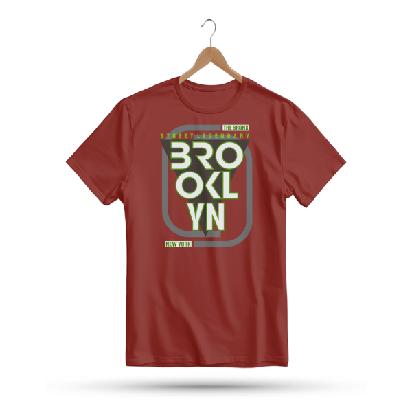 Men's Printed Round Neck Half Sleeve T- Shirt-New York Brooklyn