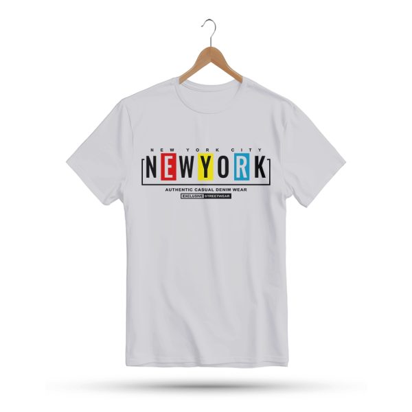 Men's Printed Round Neck Half Sleeve T- Shirt-New York City