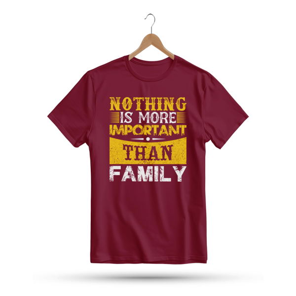 Men's Printed Round Neck Half Sleeve T- Shirt-Nothing Is More Important Then Family