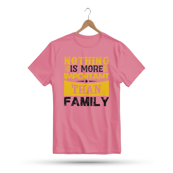 Men's Printed Round Neck Half Sleeve T- Shirt-Nothing Is More Important Then Family