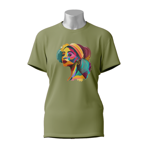 Female Printed Round Neck Half Sleeve T- Shirt -Rainbow Girl