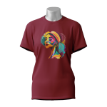 Female Printed Round Neck Half Sleeve T- Shirt -Rainbow Girl