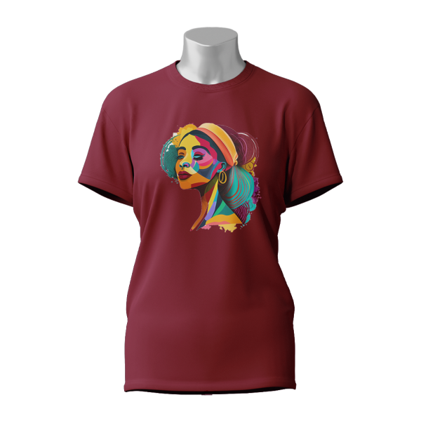 Female Printed Round Neck Half Sleeve T- Shirt -Rainbow Girl