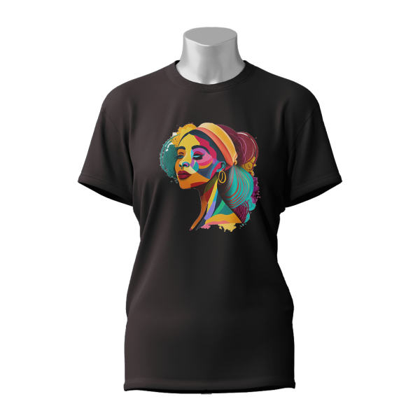 Female Printed Round Neck Half Sleeve T- Shirt -Rainbow Girl