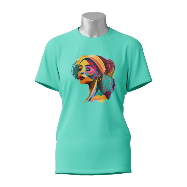 Female Printed Round Neck Half Sleeve T- Shirt -Rainbow Girl