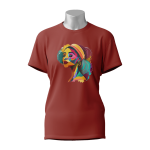 Female Printed Round Neck Half Sleeve T- Shirt -Rainbow Girl