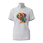 Female Printed Round Neck Half Sleeve T- Shirt -Rainbow Girl