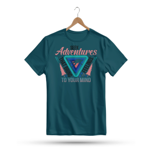 Men's Printed Round Neck Half Sleeve T- Shirt-Seek Adventures To Our Mind