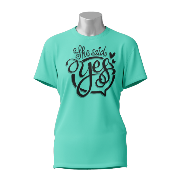 Female Printed Round Neck Half Sleeve T- Shirt-The Said Yes