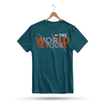 Men's Printed Round Neck Half Sleeve T- Shirt-The World Is Your