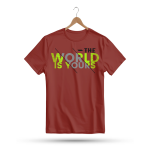 Men's Printed Round Neck Half Sleeve T- Shirt-The World Is Your