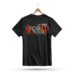 Men's Printed Round Neck Half Sleeve T- Shirt-The World Is Your